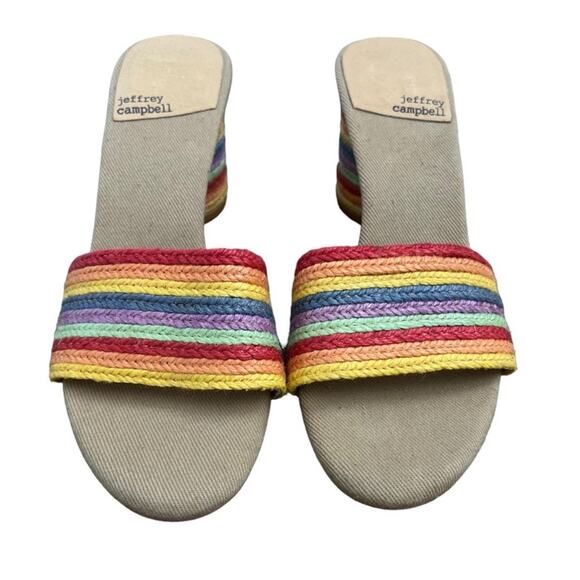 NWOT JEFFREY CAMPBELL Pinarella Heels In Colourful Jute – Sz 9 - Picture 5 of 9